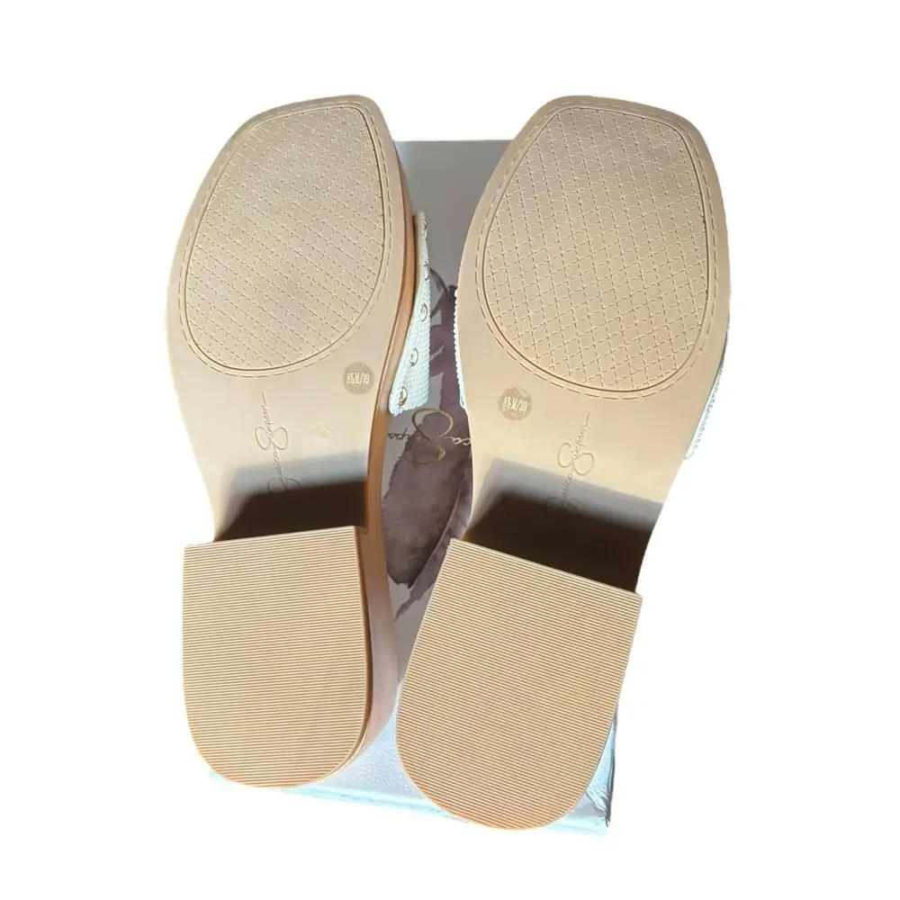 NWT Jessica Simpson Women’s Rexile White Studded Clogs Size 8.5 M Comfort Slip-O